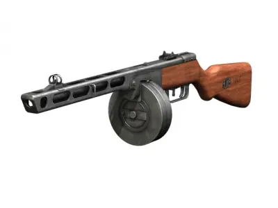 PPSh-41 - Soviet Submachine Gun 3D model