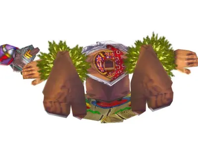 Low Poly Cartoon Creature Mask Low-poly 3D model