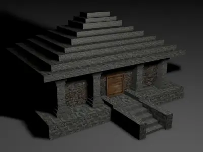 mendieval temple Free low-poly 3D model