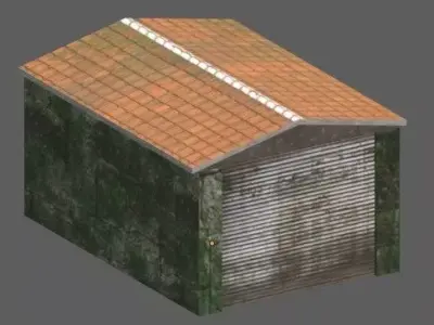 hangar building with roof Free low-poly 3D model