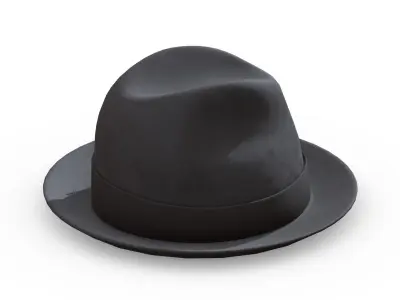 Fedora Hat Low Poly PBR Realistic Low-poly 3D model