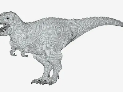  Tyrannosaurus 02 Low Poly PBR Realistic Low-poly 3D model