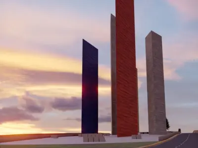 Satelite Towers Low-poly 3D model