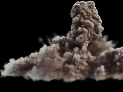 FumeFx Heavy Detonation Asset Low-poly 3D model