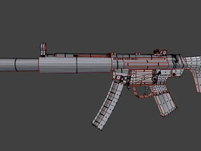 MP5 SD3 Low-poly 3D model