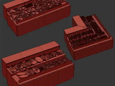 Market refrigerators 3 3D model