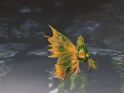 3d character fish animal  3D model