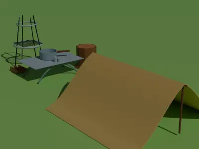 Free Camping Pack Free low-poly 3D model