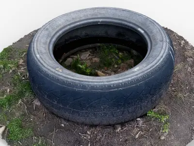 Photorealistic 3D scan of a tire Low-poly 3D model