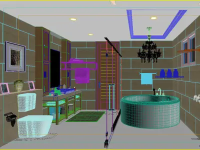 bathroom 3 with bathtub and sink 3D model