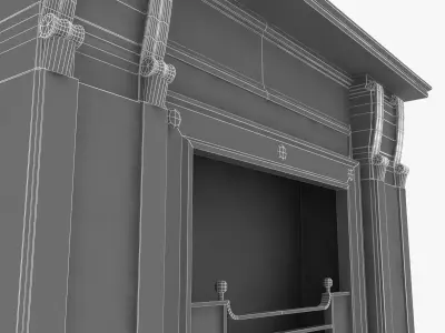 Black marble vintage fireplace 3D model