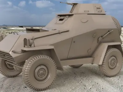 BA 64  Clay VRay 3D model