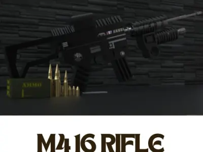 M416 Model and Textures 3D Model Rifle for Military Enthusiasts Free 3D model