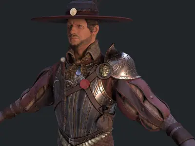 Unlawful Musketeer PBR Low-poly 3D model