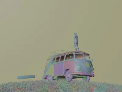 Flock of birds 3D model