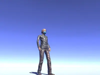 Survivor - animated rigged female Low-poly 3D model