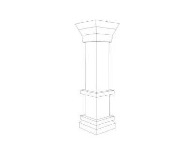 Stone pillar column Low-poly 3D model