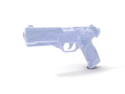 Sleek Silver Handgun model pack Low-poly 3D model