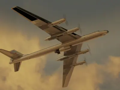 TU-95V Bear - Tsar Bomba Carrier Low-poly 3D model