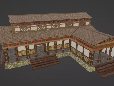 Ancient Public Building Low-poly 3D model