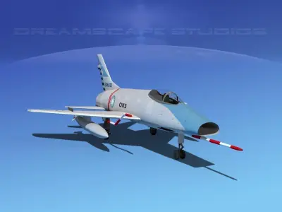 North American F-100D Rep of China 3D model