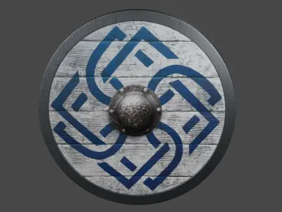 Viking Shield Textured 3D model