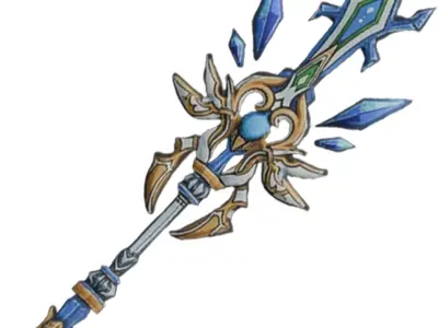Crystal Wand Low-poly 3D model