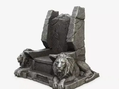 Lion Throne Low-poly 3D model