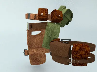 laos Game Military Belt Low-poly 3D model