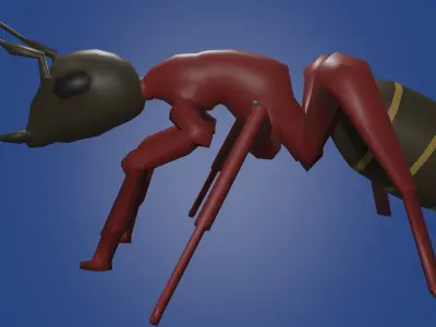 Animated model of an ant Low-poly 3D model