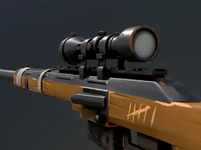 Warfare Magnum British Stylized Sniper Gun Low-poly 3D model
