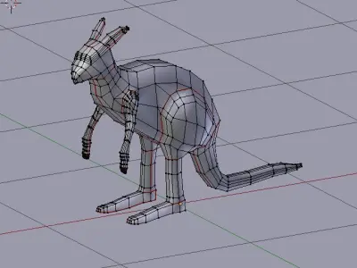 Kangaroo Animated Rigged Low-poly 3D model