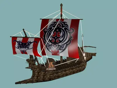 Sailboat Galleon - GameReady Sailing Ship 02 Artemis 3D Model Low-poly 3D model