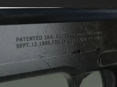 M1911 Pistol - Game Ready - PBR Textured - Rigged Low-poly 3D model