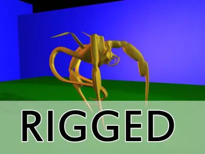 Spider Creature Rigged Low-poly 3D model