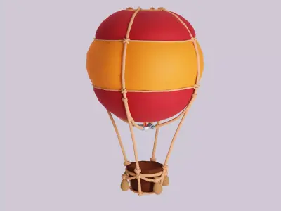 Air Balloon Low-poly 3D model