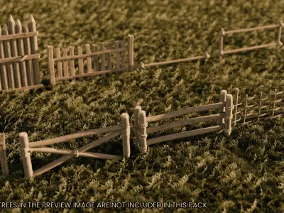 Medieval Fences Asset Pack Low-poly 3D model