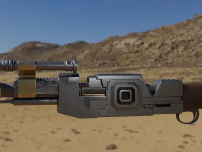 star Wars mandalorian RIFLE 3D model