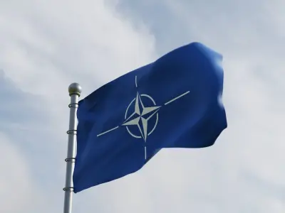 Animated Europe and NATO Flags 3D model