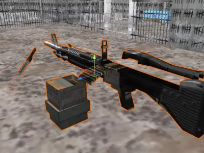 M60 Machine Gun PSX PS1 Low-poly 3D model Low-poly 3D model