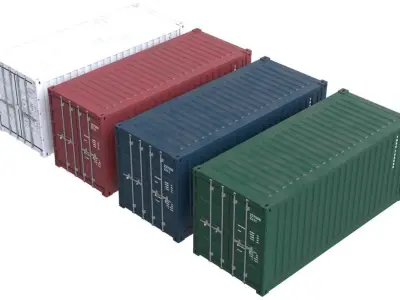 Cargo Container 2B Low-poly 3D model
