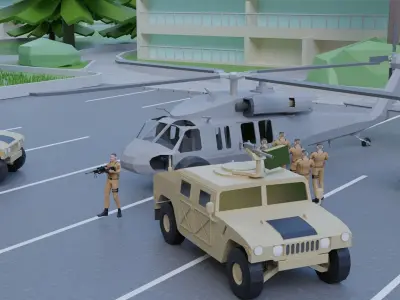 complete pack civil war low poly Low-poly 3D model