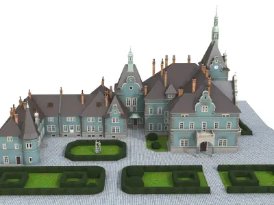 Shemborn Castle - version with non-detailed textures 3D model