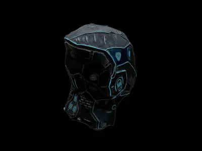 War Sci-fi Helmet - Free 3D Model - Ngchipv Free low-poly 3D model
