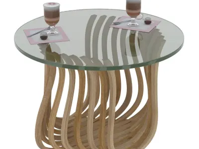 Coffee table Low-poly 3D model 16
