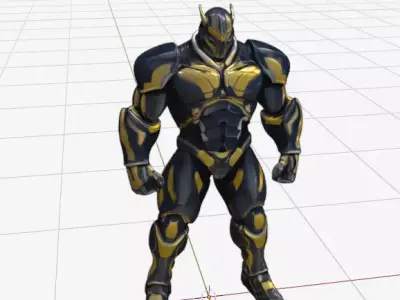 Sci-Fi Knight Character Warrior Figure Low-poly 3D model