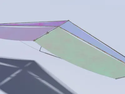Handmade hand-glider Low-poly 3D model