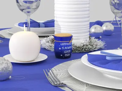 New Years table setting 3D model