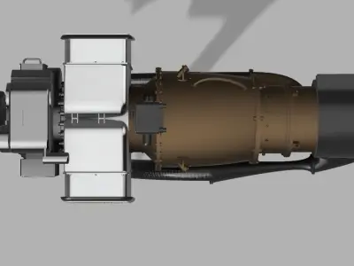 Turbomeca Alouette III 3 turbine for vario rc model helicopter 3D print model