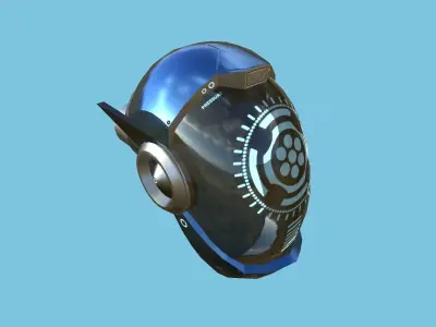 SciFi Helmet 03 - Steel Blue - Character Design Fashion Low-poly 3D model